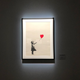 A screen print of an (unshredded) “Girl with Balloon” at the exhibition.